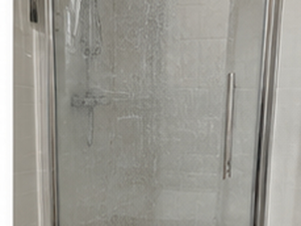 Shower screen and grout before cleaning — Deep clean, Bournemouth